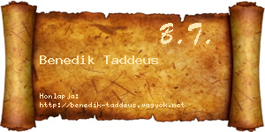 Benedik Taddeus névjegykártya